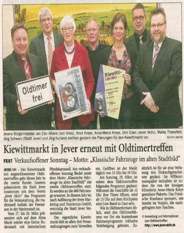 Kiewittmarkt 2015 in Jever erneut mit Oldtimertreffen